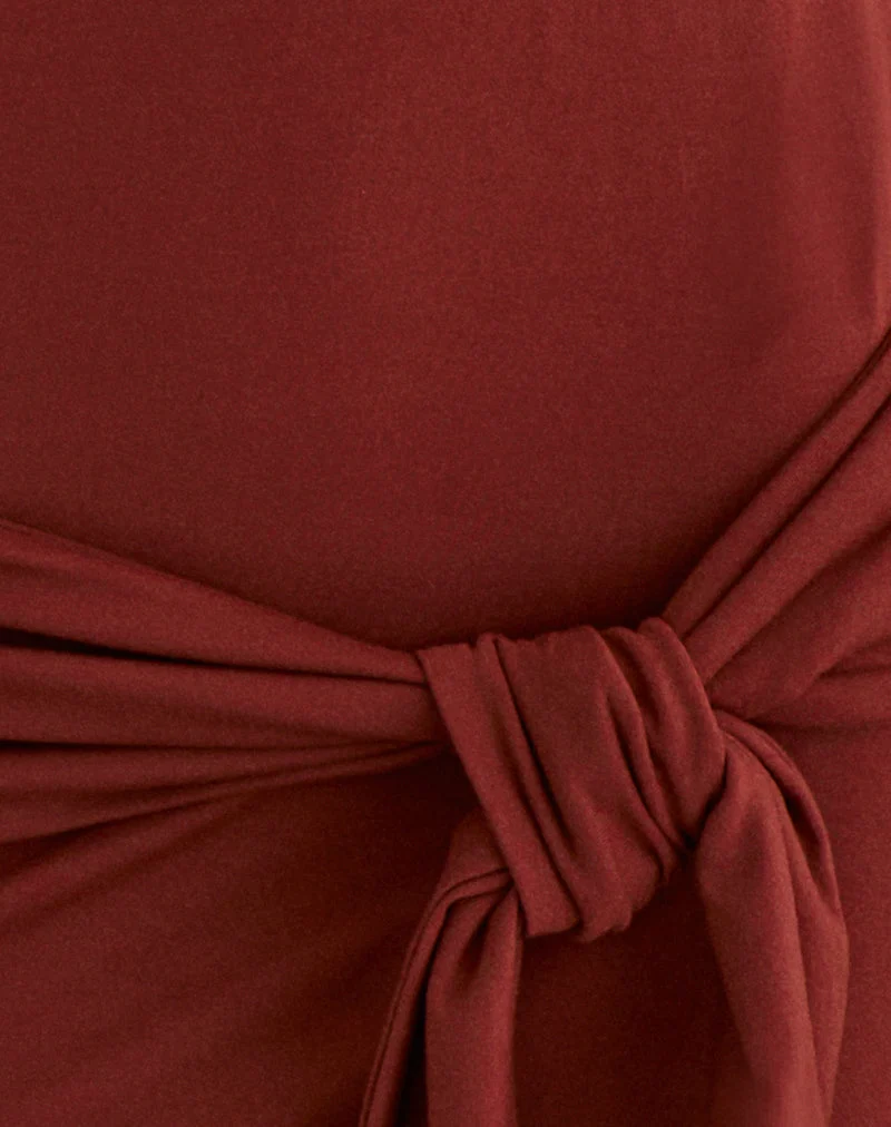 Genya Minikleid aus Jersey in Ziegelrot