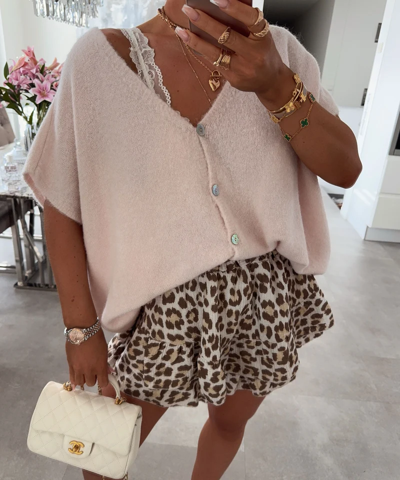 Kurzarm Cardigan Liz Creme