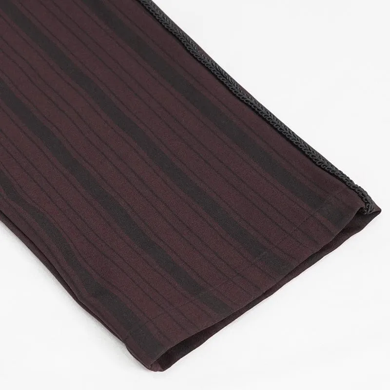 Gothic gerippte Hose mit hoher Taille für Herren Rot