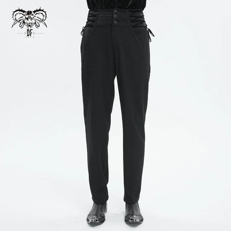 Gothic Riemchenhose mit hoher Taille für Herren