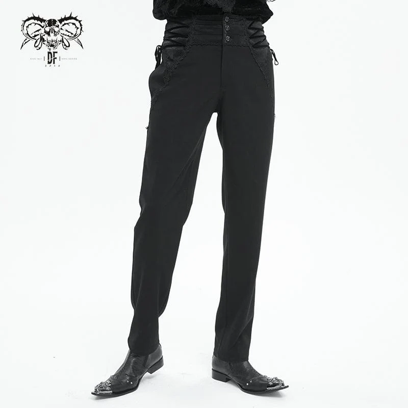 Gothic Riemchenhose mit hoher Taille für Herren