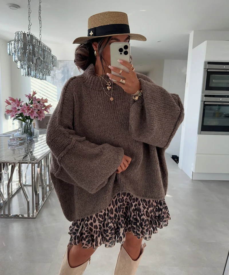 Oversize Pullover Nata Braun