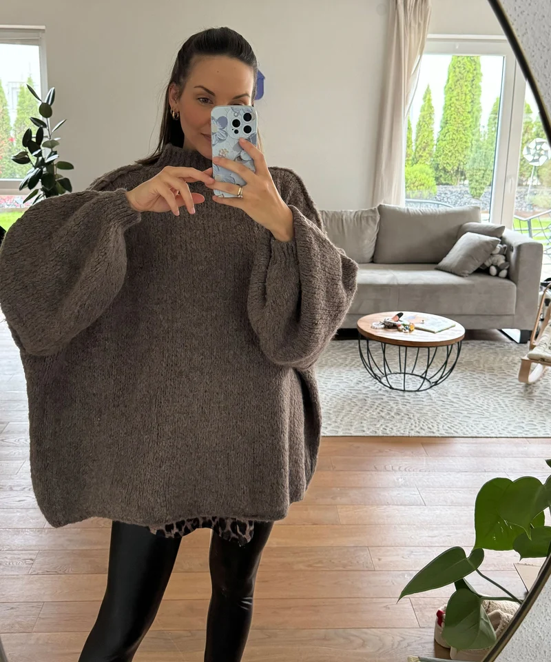 Oversize Pullover Nata Braun