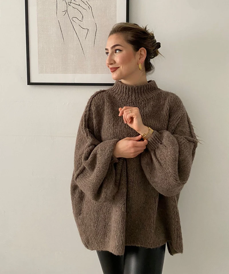 Oversize Pullover Nata Braun