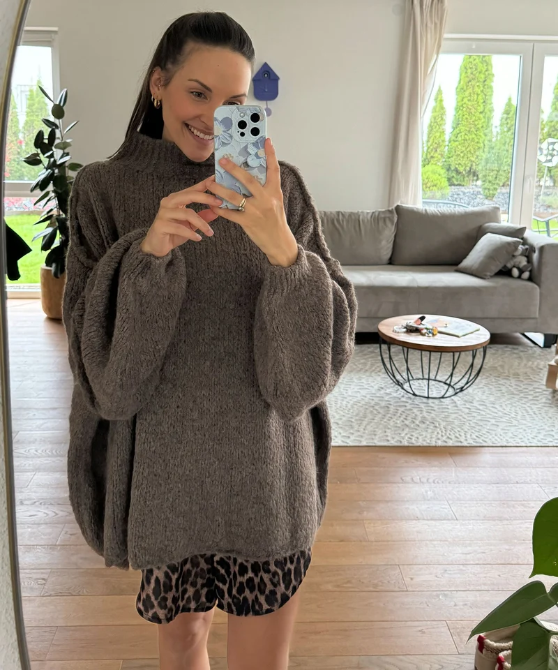 Oversize Pullover Nata Braun