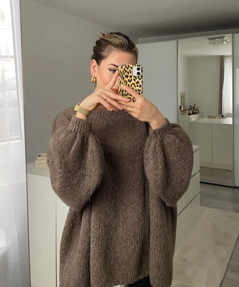 Oversize Pullover Nata Braun