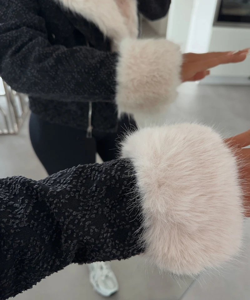 Jacke mit Kunstfell Lumaia Dunkelgrau