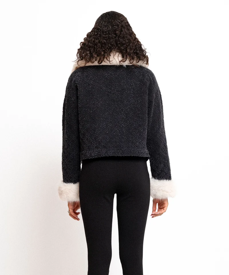 Jacke mit Kunstfell Lumaia Dunkelgrau