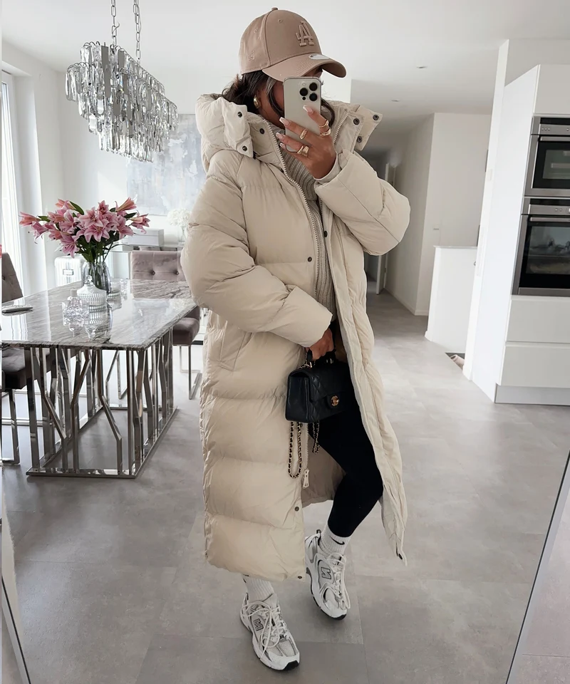 Oversize Jacke Addie Lang Beige