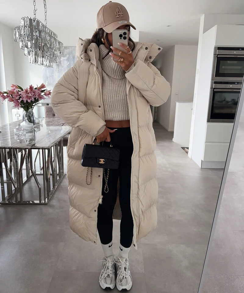 Oversize Jacke Addie Lang Beige