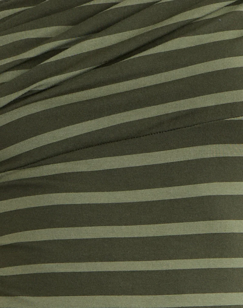Mausari Minikleid mit breiten Streifen in Grün