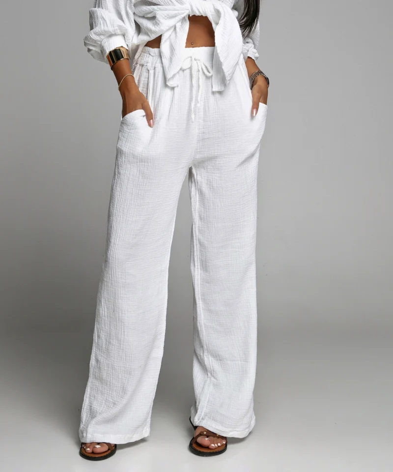 Musselin Hose Abril Weiß