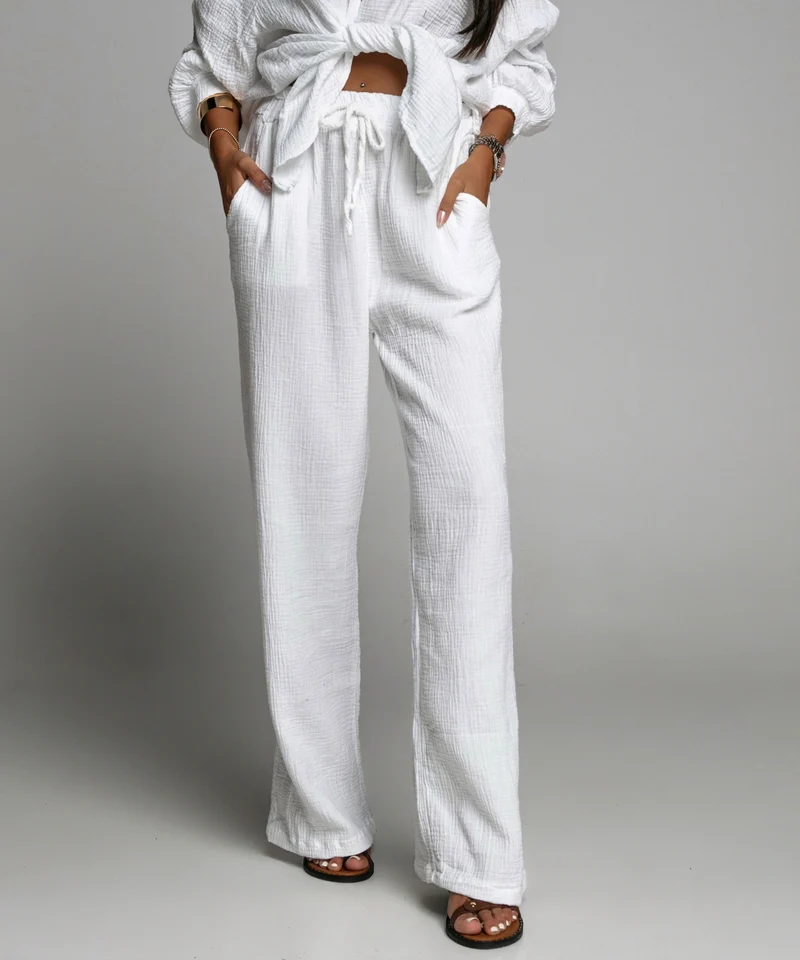 Musselin Hose Abril Weiß