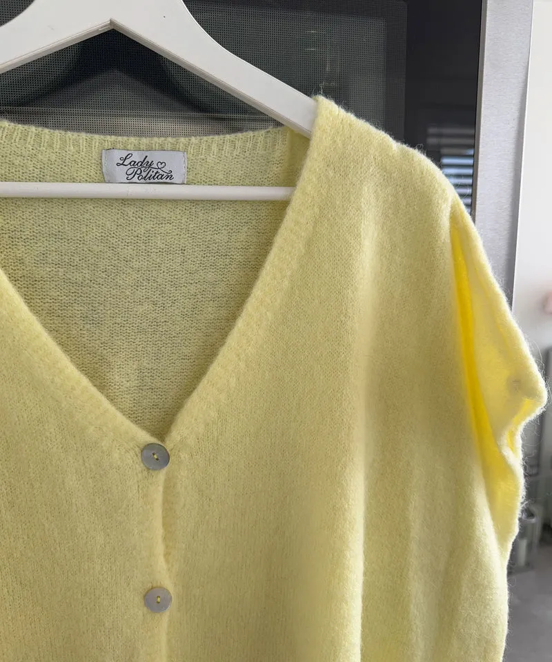 Kurzarm Cardigan Liz Gelb