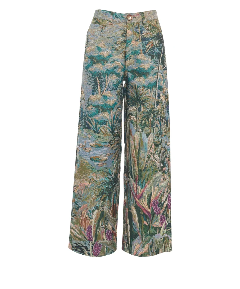 Pantaloni con motivo floreale