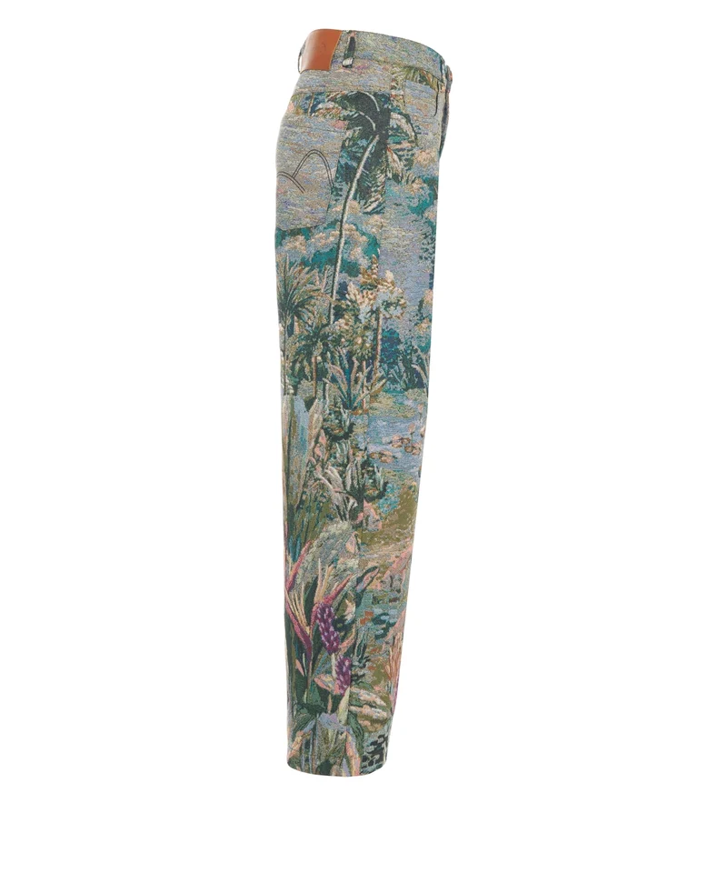 Pantaloni con motivo floreale