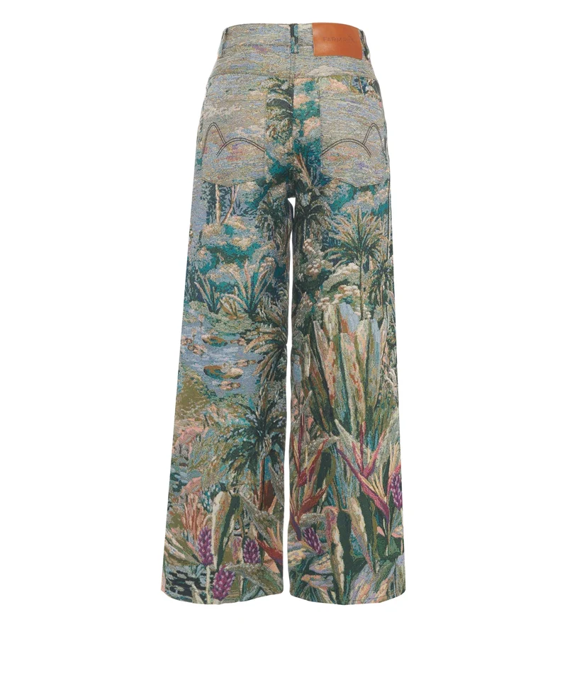 Pantaloni con motivo floreale