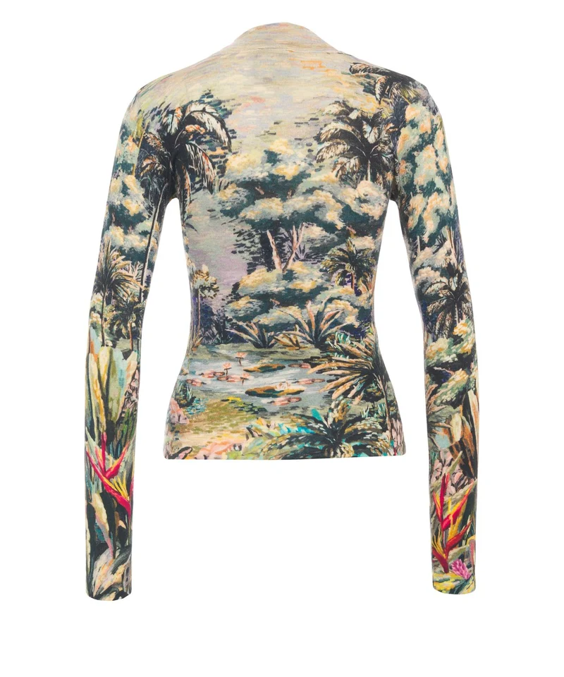 T-shirt a maniche lunghe con motivo floreale
