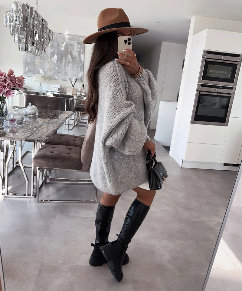 Oversize Pullover Nata Hellgrau