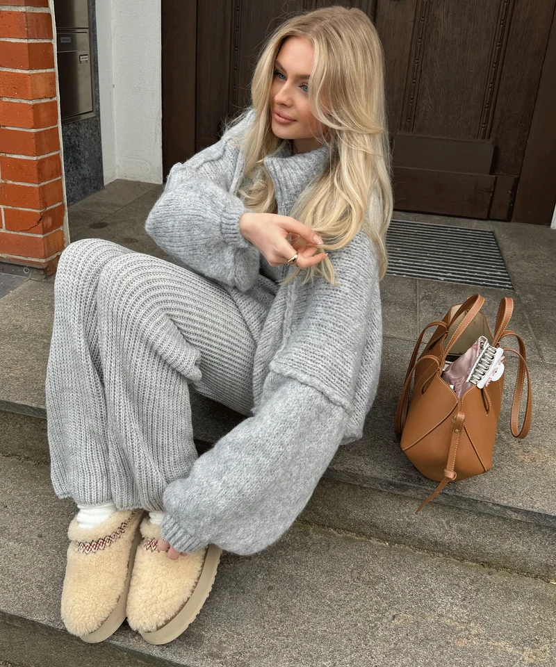 Oversize Pullover Nata Hellgrau