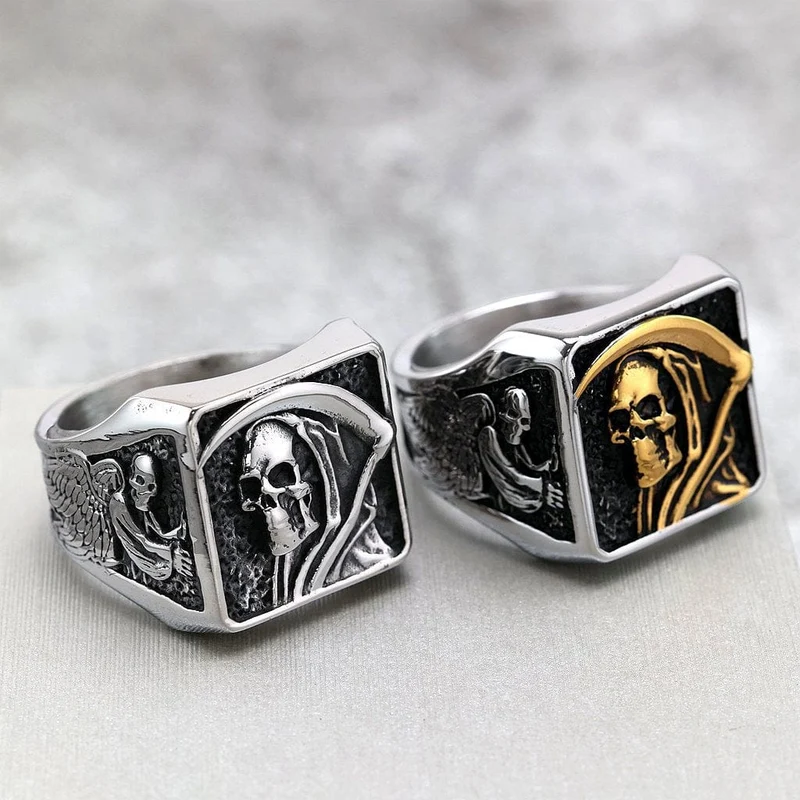 Punk-Skelett-Sense-Todesring für Männer