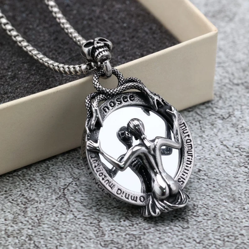 Gothic-Halskette für Herren mit Narzissenmotiv