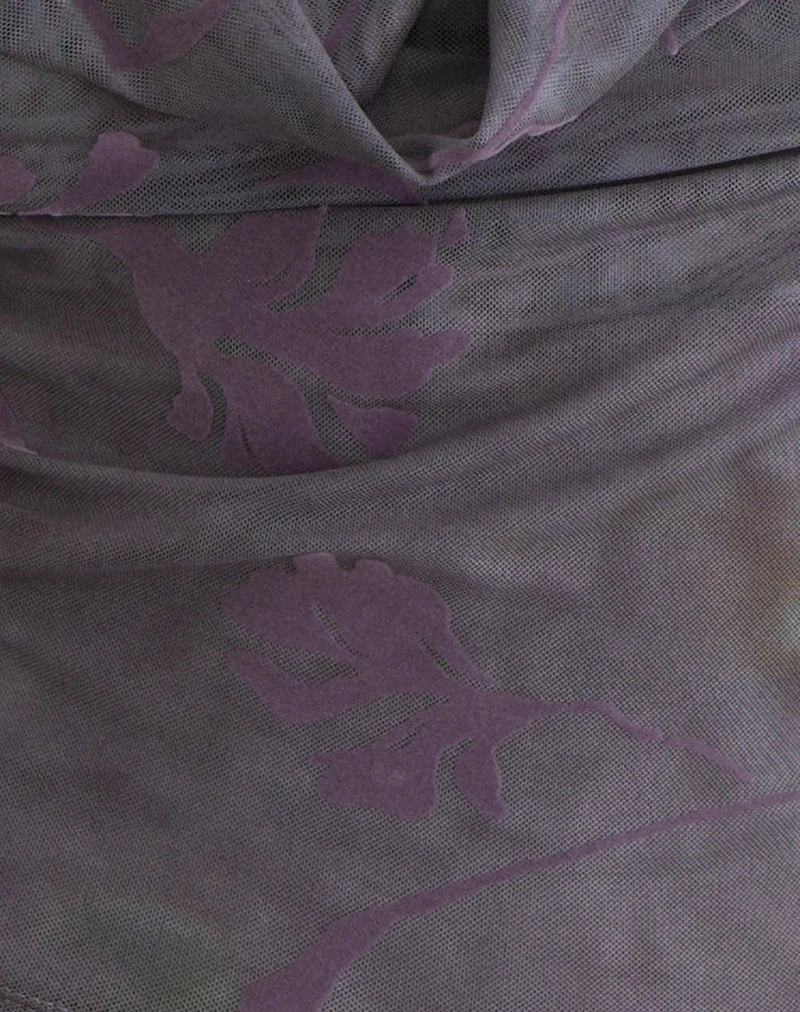 Valila Top in Flare Flower Purple