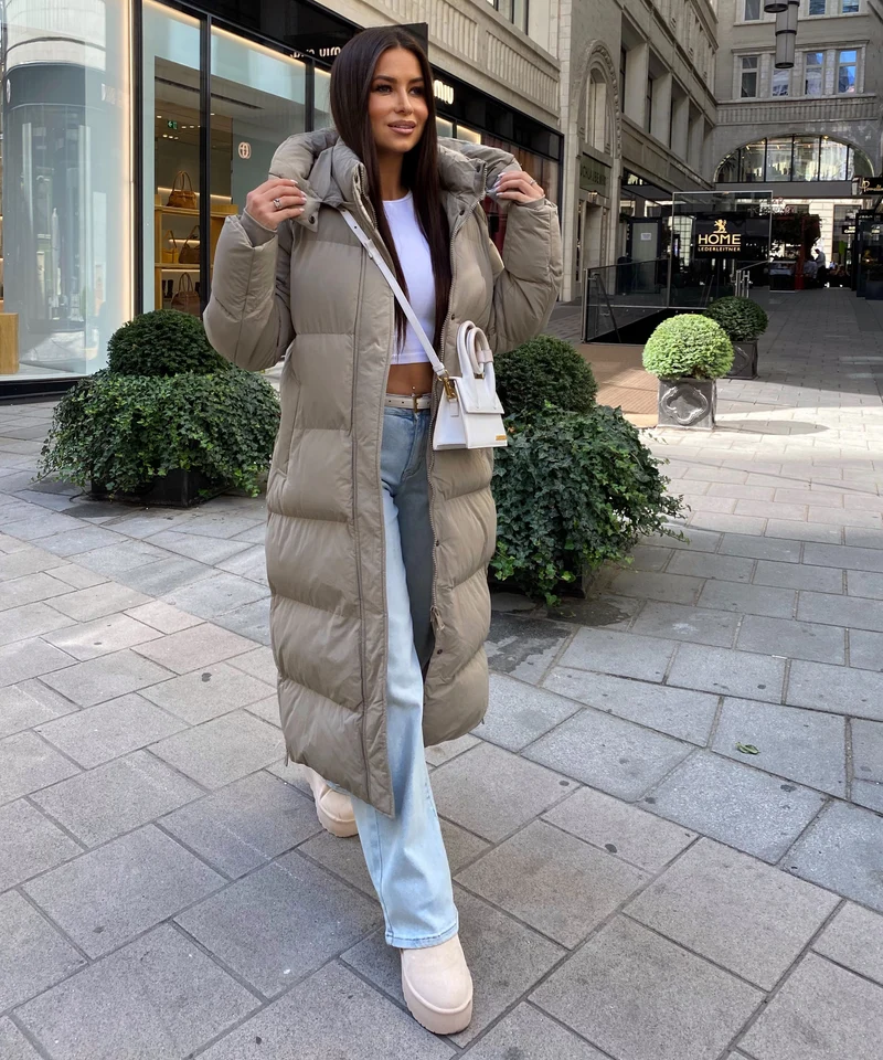 Oversize Jacke Addie Lang Taupe