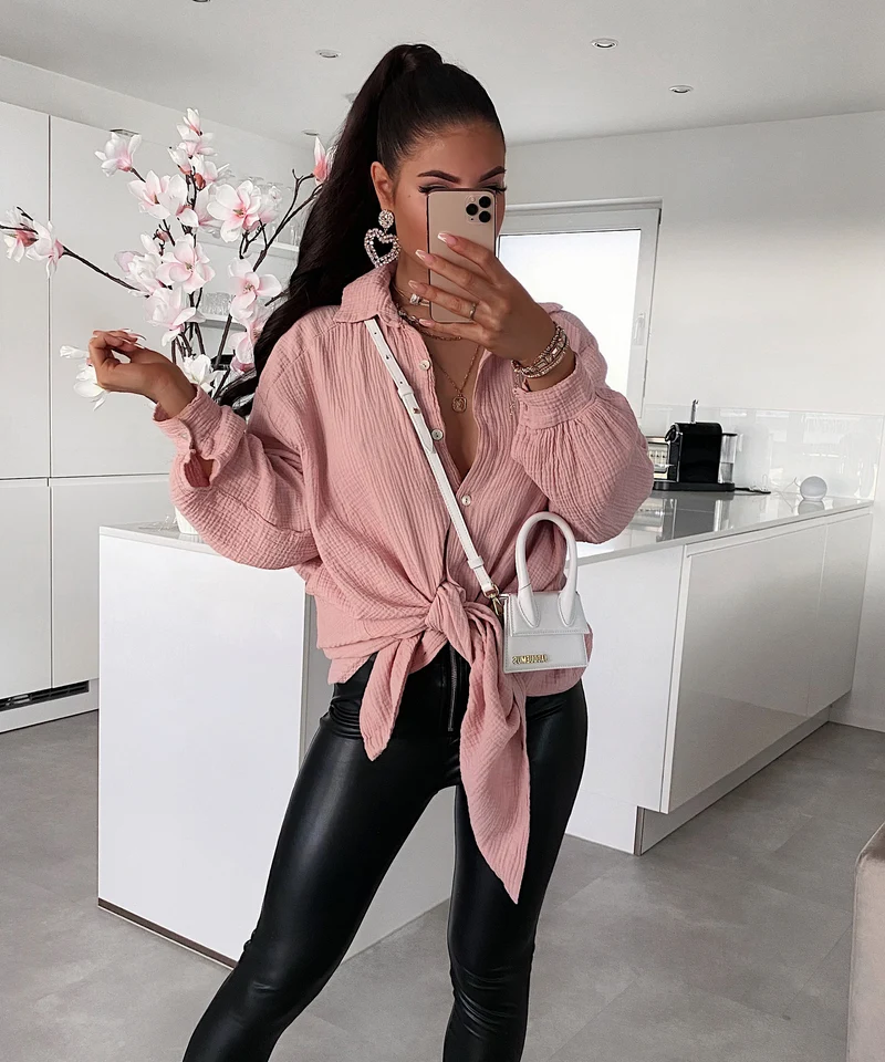 Oversize Musselin Bluse Freya Rosa Lang