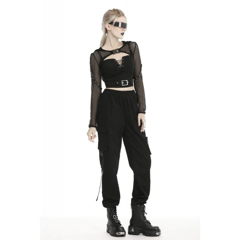 Gothic Fishnet Mesh Hooded Capes für Damen