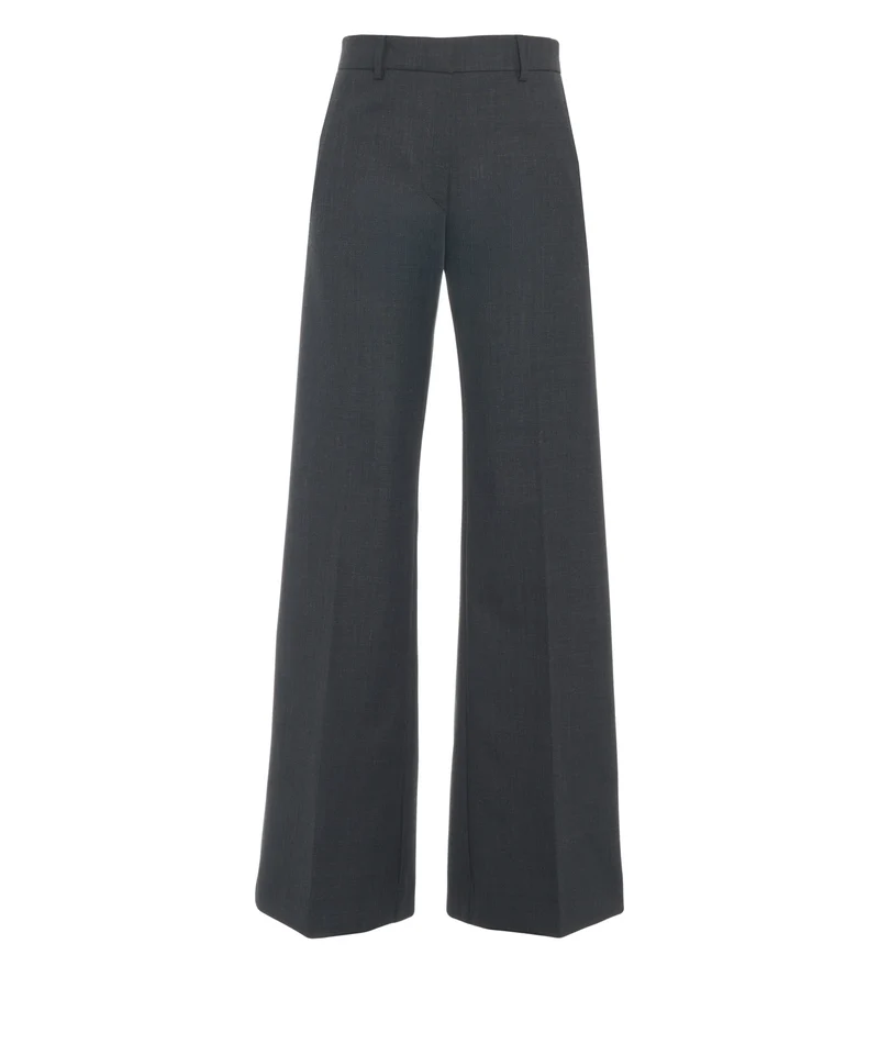 Pantaloni a gamba larga in misto lana