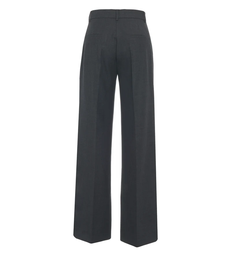 Pantaloni a gamba larga in misto lana