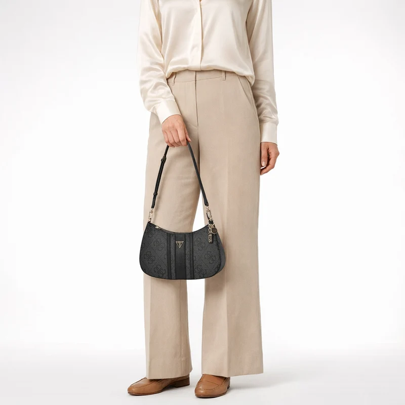 Guess Noelle ll Top Zip - Bolso de hombro 29 cm (coal logo)