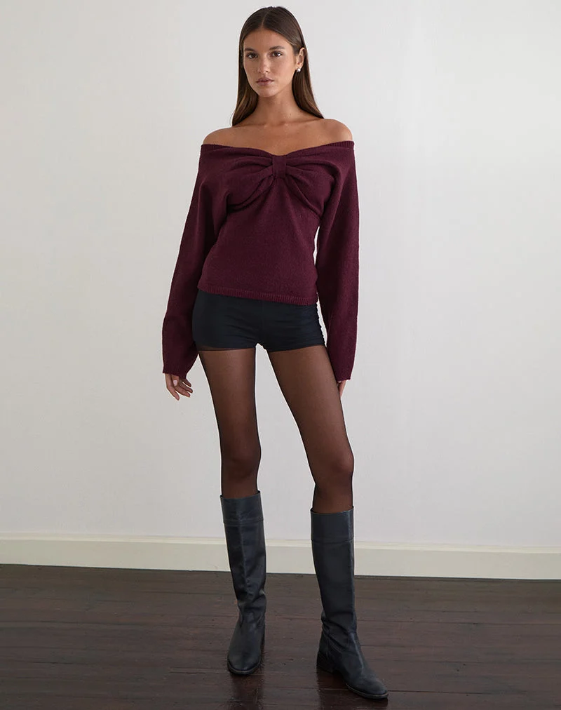 Sikuna Bow Jumper in Deep Purple