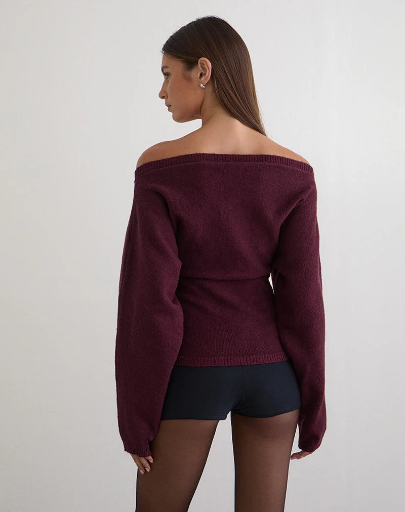 Sikuna Bow Jumper in Deep Purple