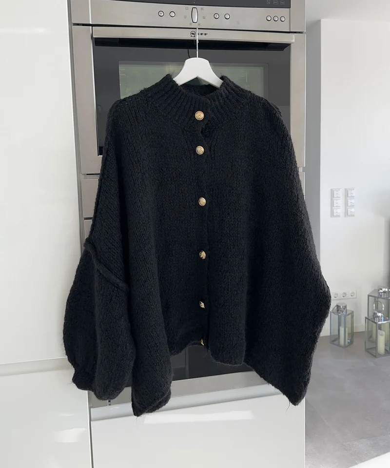 Oversize Strickjacke Jalsien Schwarz