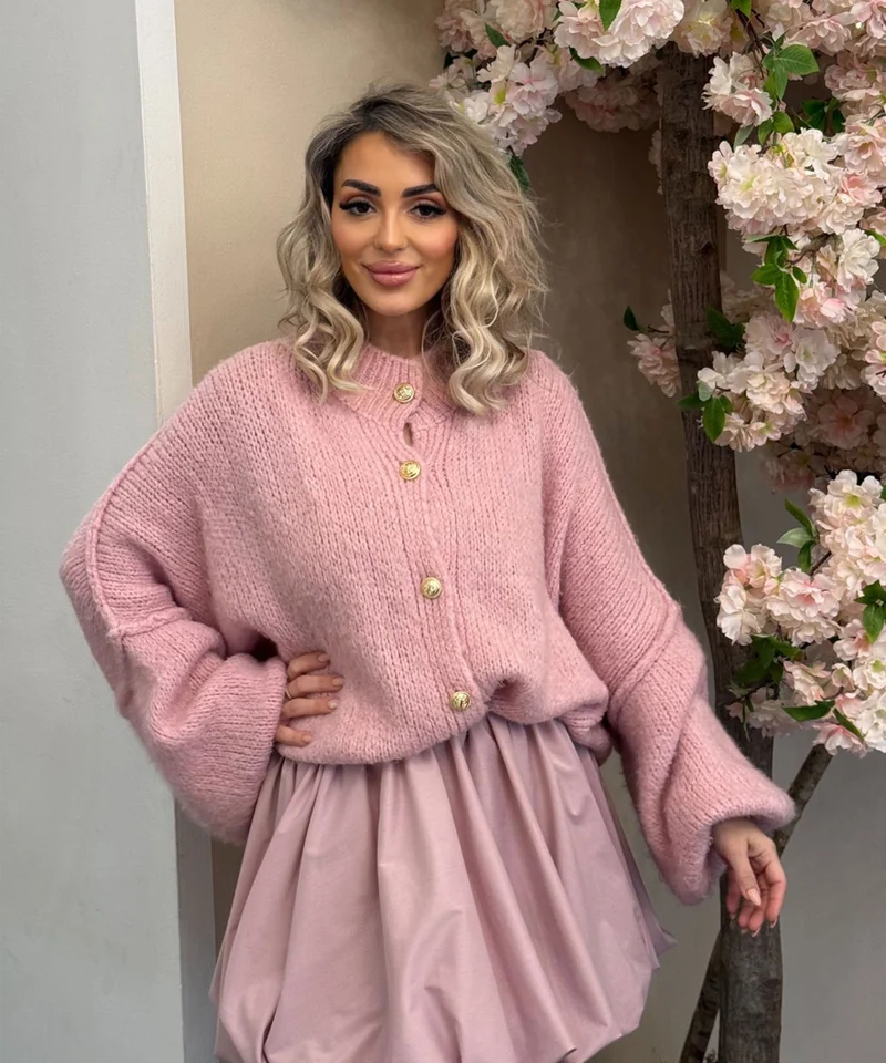 Oversize Strickjacke Jalsien Rosa