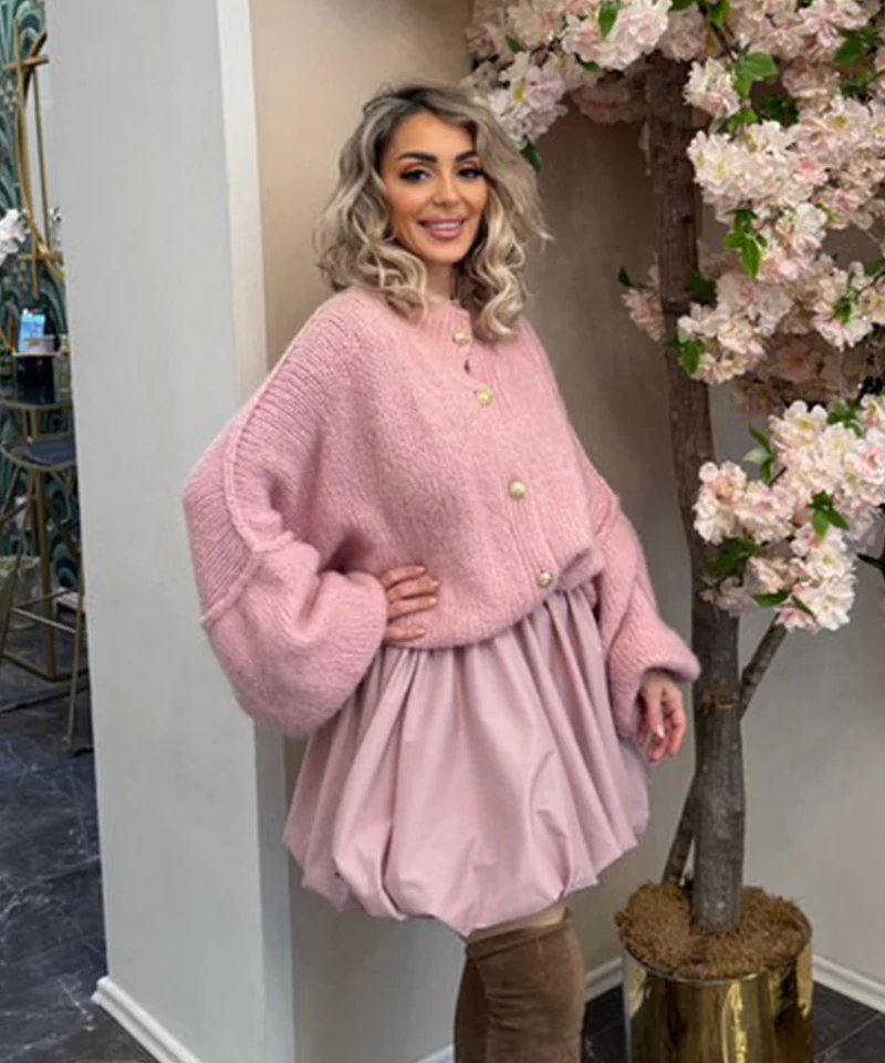 Oversize Strickjacke Jalsien Rosa