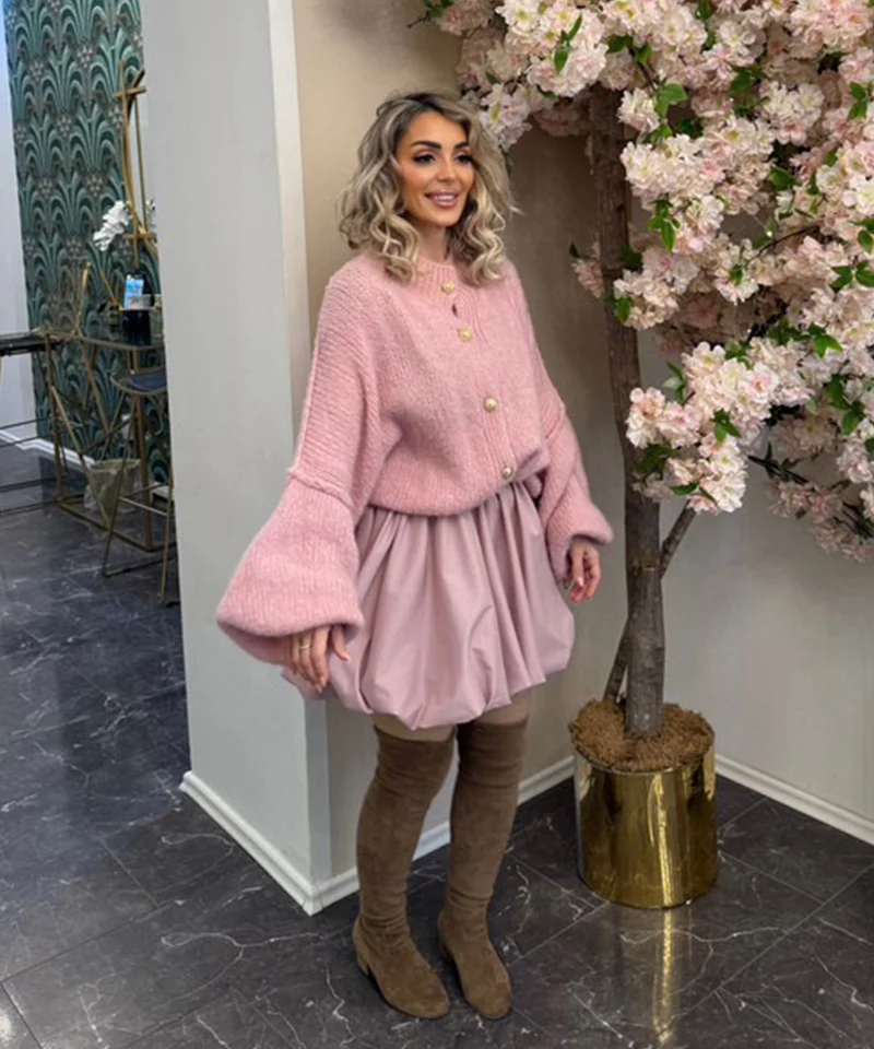 Oversize Strickjacke Jalsien Rosa