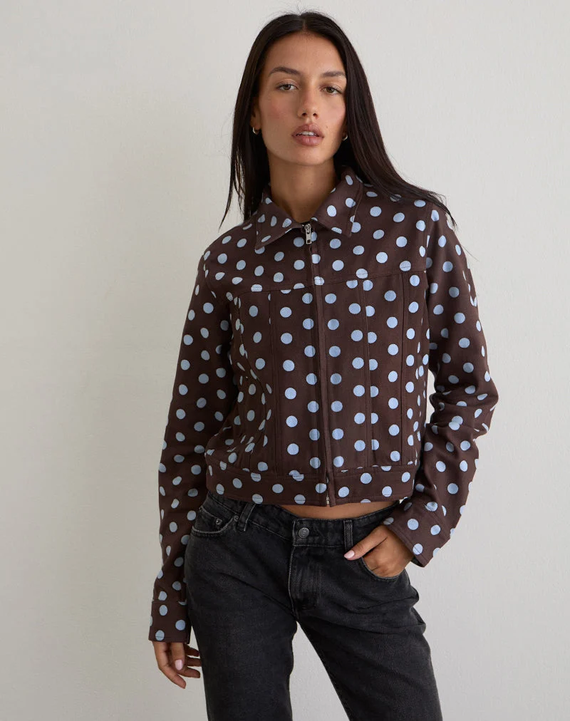 Quorra Jacke in Mono Polka Braun