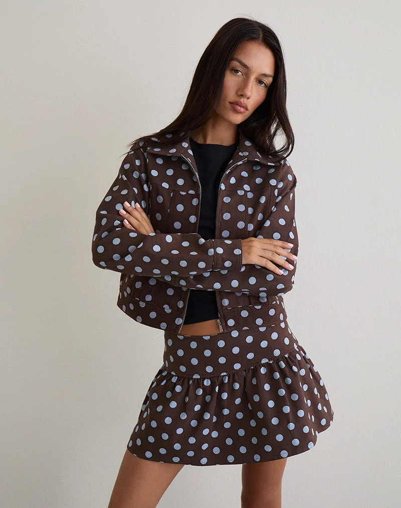 Quorra Jacke in Mono Polka Braun
