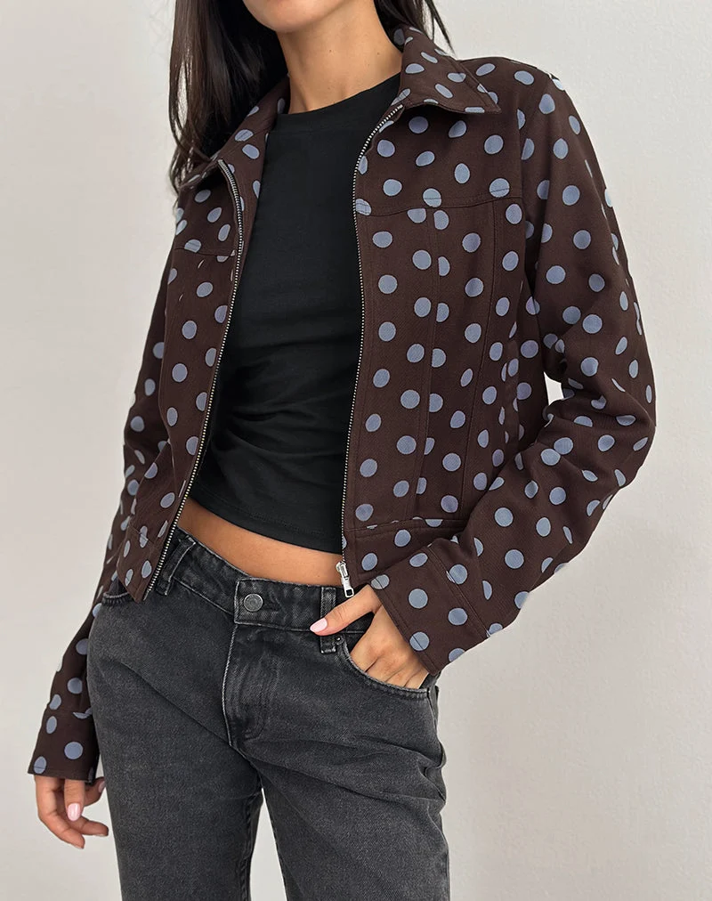 Quorra Jacke in Mono Polka Braun