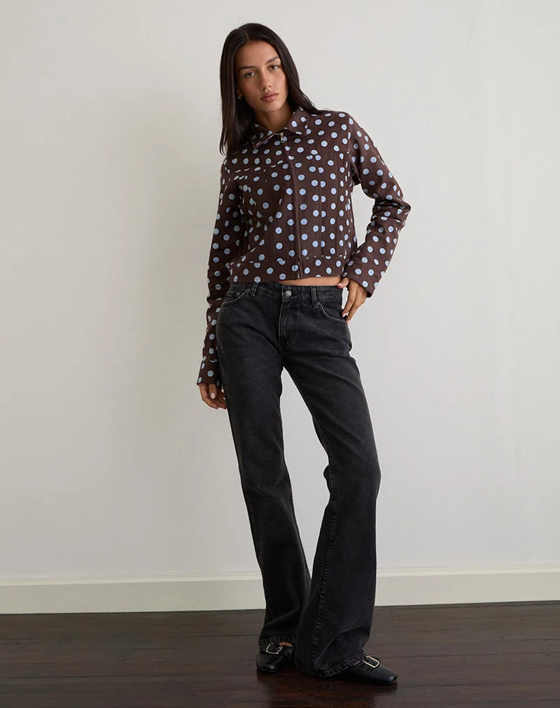 Quorra Jacke in Mono Polka Braun