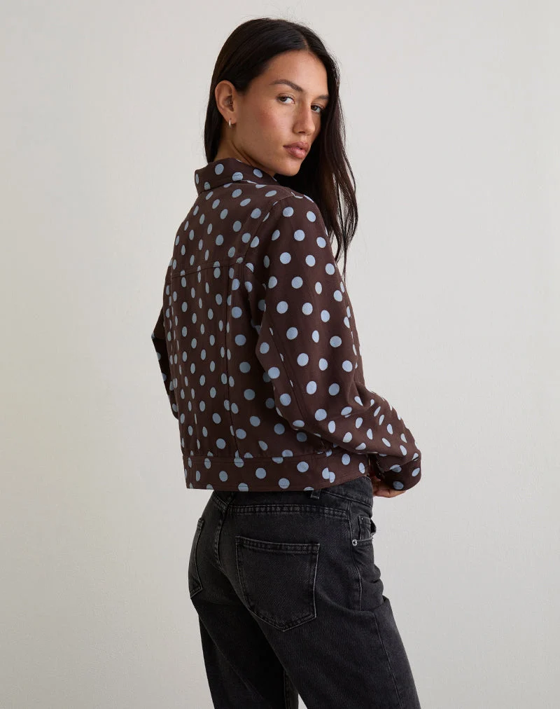 Quorra Jacke in Mono Polka Braun