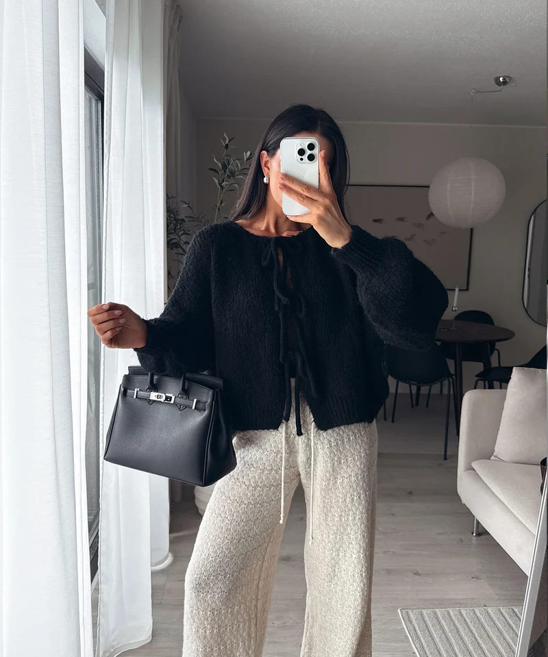 Cardigan Schleife Fia Schwarz