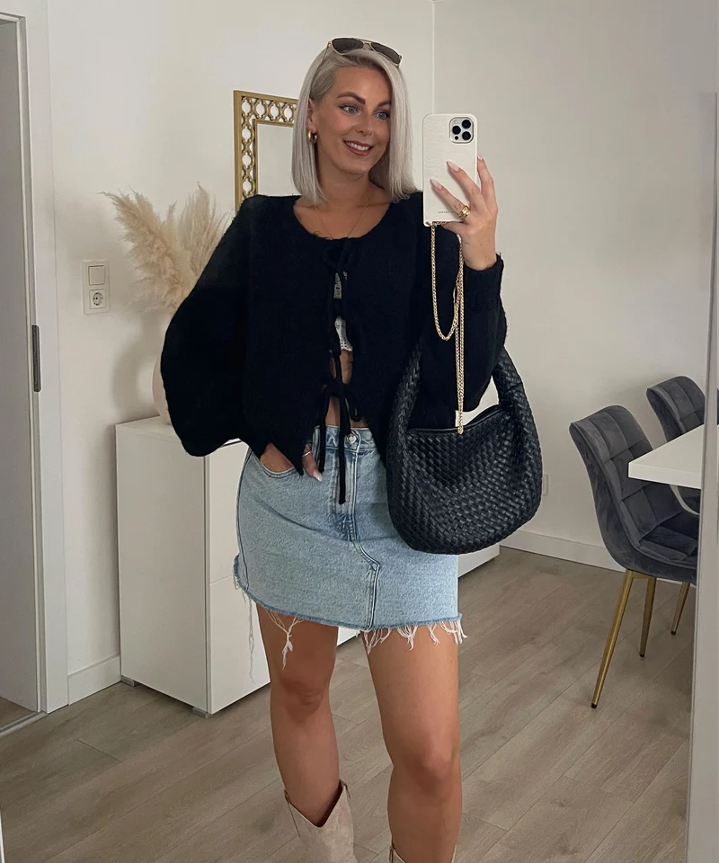 Cardigan Schleife Fia Schwarz
