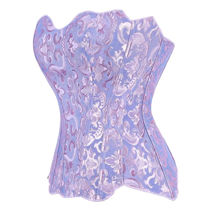 Gothic-Korsett für Damen mit unregelmäßigem floralem Jacquardmuster und Überbrustumfang