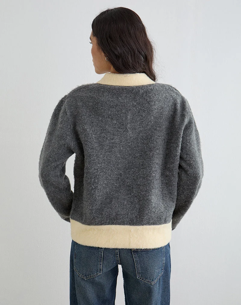 Balamoa Pullover aus Strick in Grau und Creme