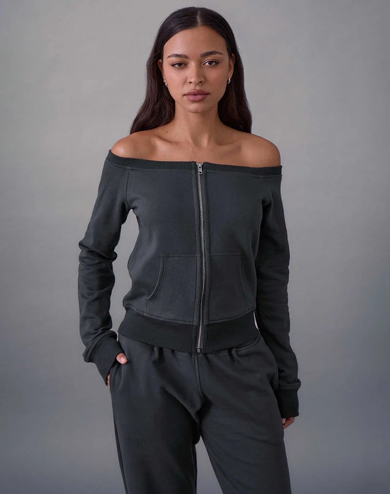 Airazo Bardot Pullover in Beluga-Grau
