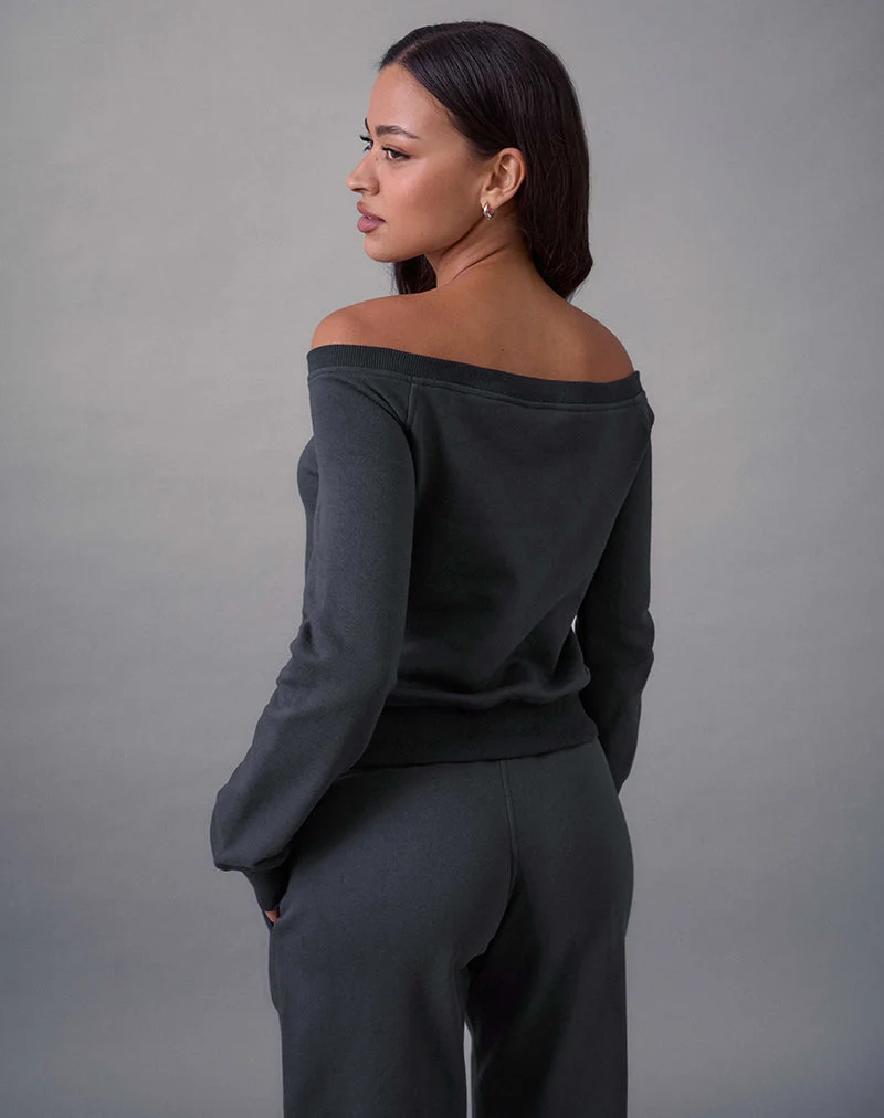 Airazo Bardot Pullover in Beluga-Grau